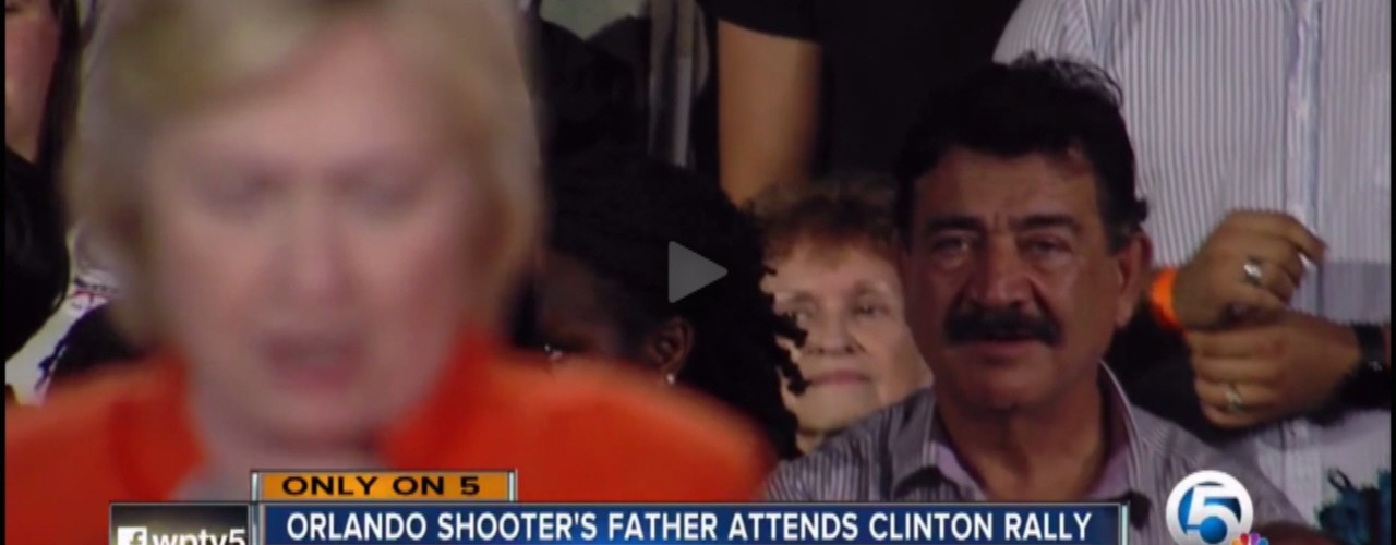 Orlando Shooter’s Father Lurks Behind Hillary Clinton At Florida Rally