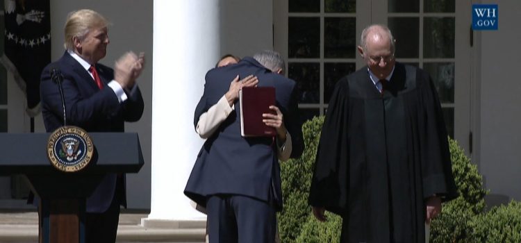 Supreme Court Justice Gorsuch Gives His Wife An Emotional Hug