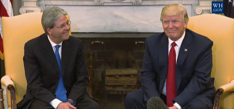 President Trump Greets Italian Prime Minister Gentiloni