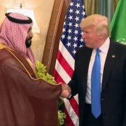 President Trump Shaking Hands WIth Deputy Crown Prince Of Saudia Arabia