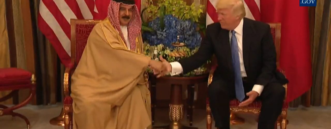 President Trump Greets King Hamad bin Isa Al Khalifa of Bahrain