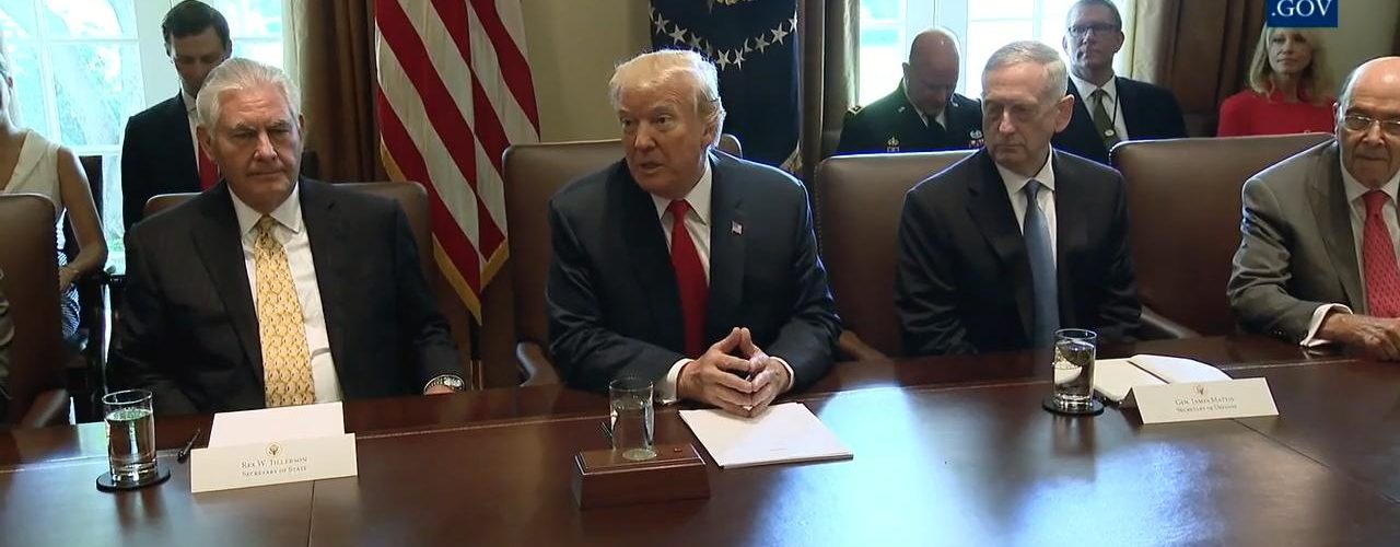 John Kelly And President Trump In Cabinet Meeting