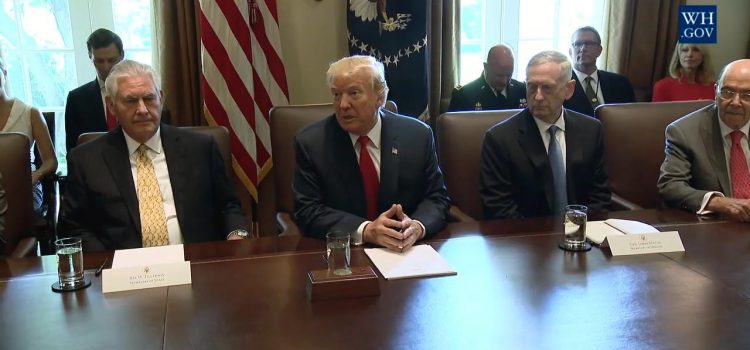 John Kelly And President Trump In Cabinet Meeting