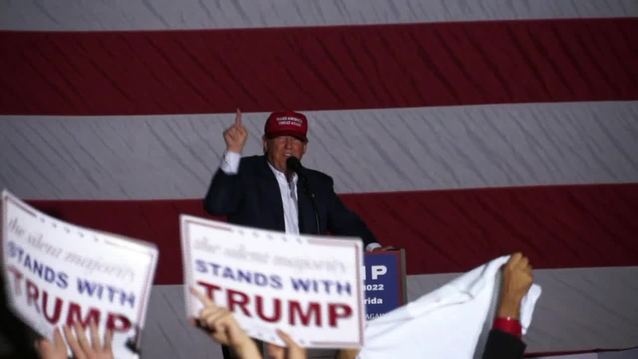 Donald Trump Loves Woman Holding “Hispanics For Trump” Sign