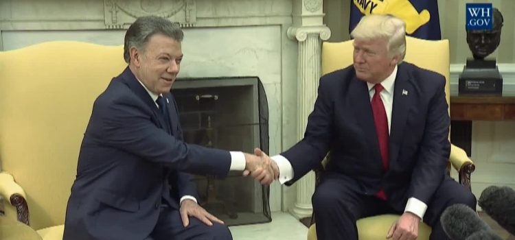 President Trump Meets with President Santos of Columbia
