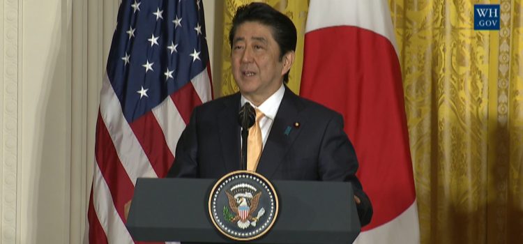 Japanese Prime Minister Shinzo Abe Speaks To President Trump