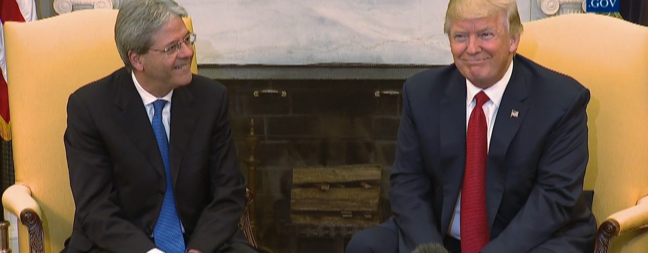 President Trump Greets Italian Prime Minister Gentiloni