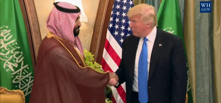 President Trump Shaking Hands WIth Deputy Crown Prince Of Saudia Arabia