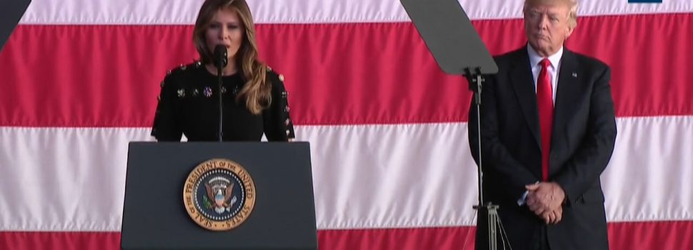 Stunning First Lady Melania Trump Reflects On Trip With Soldiers